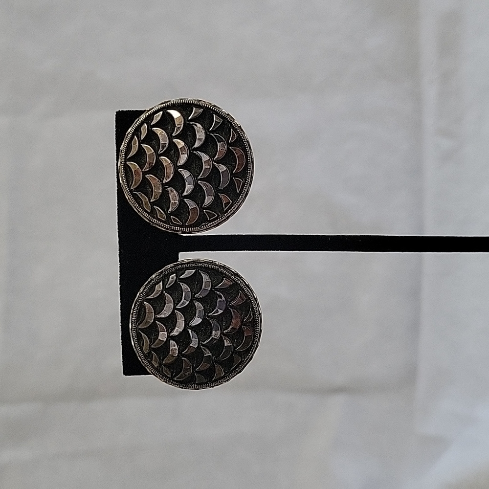 Black & Silver Clip Earrings